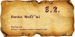 Benke Noémi névjegykártya